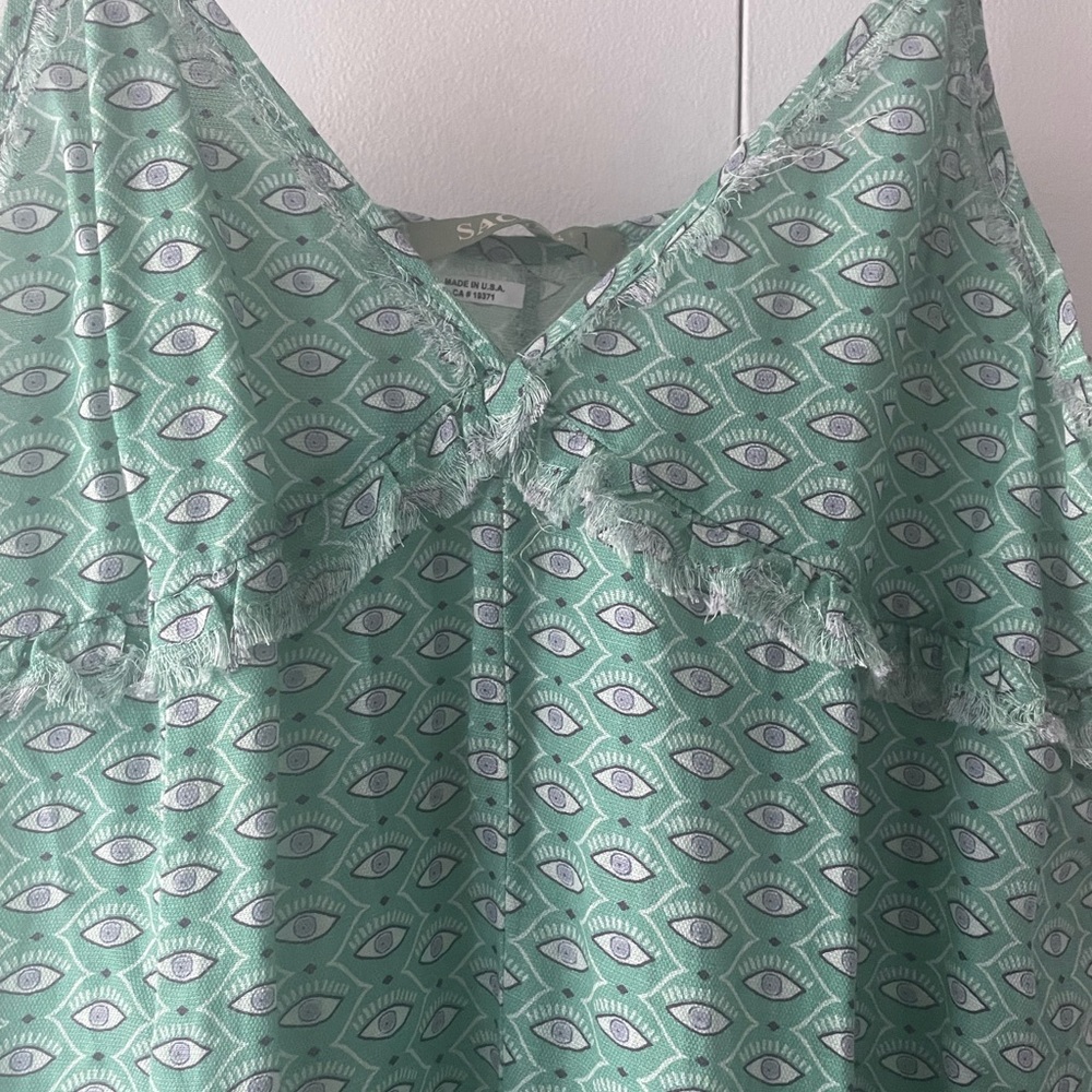 Sack’s Green Eye Patterned Slip dress, size S